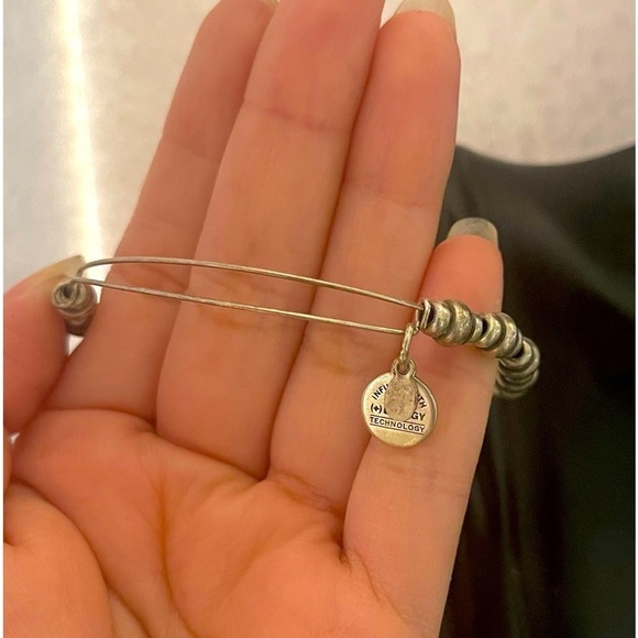 Silver tone Alex and ani beaded adjustable bracelet - Picture 1 of 4